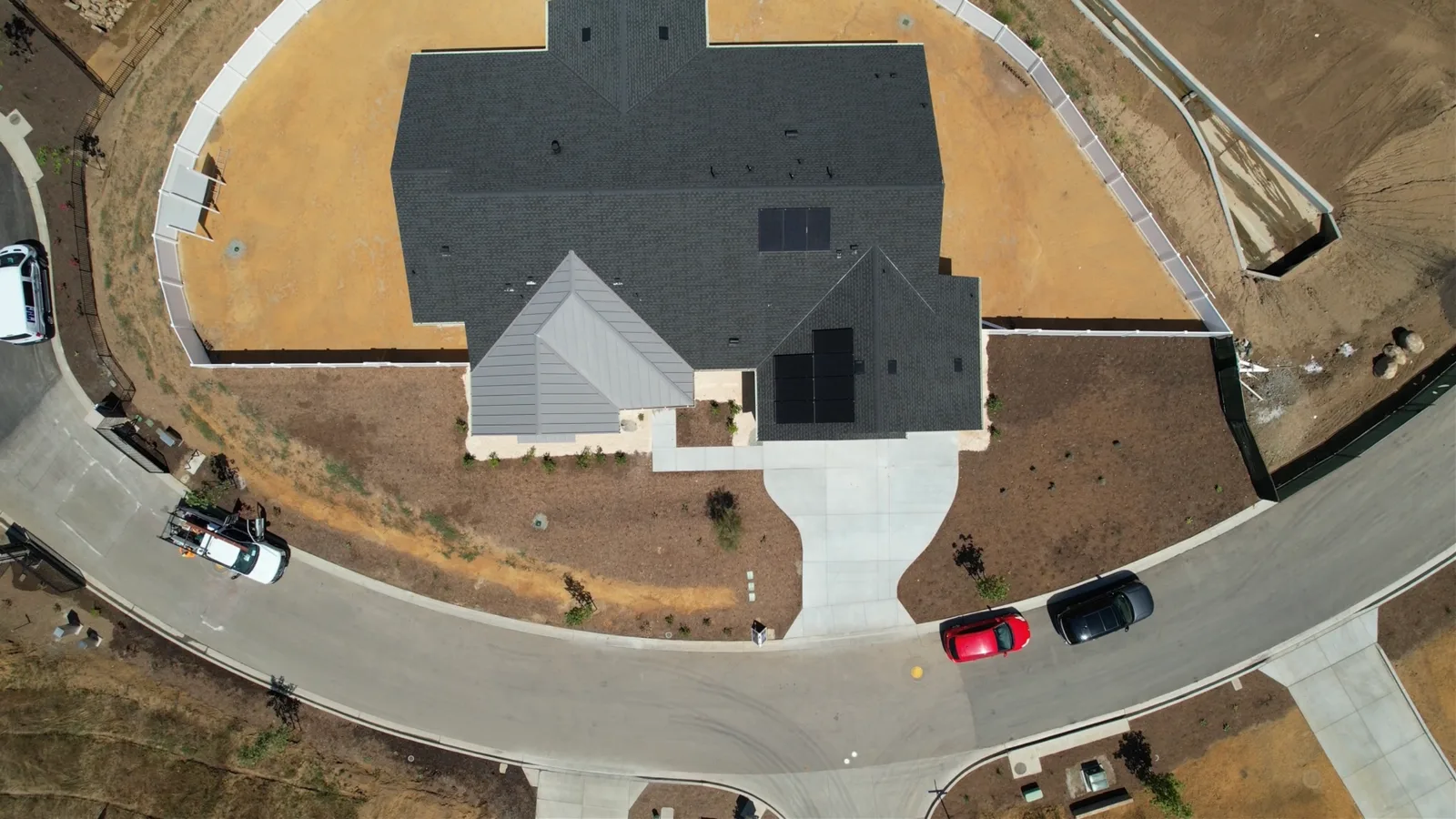 San Diego backyard before full remodel — aerial view showing bare yard